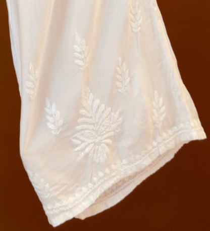 White Chikankari Muslin Palazzo