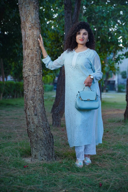 Mukaish Blue