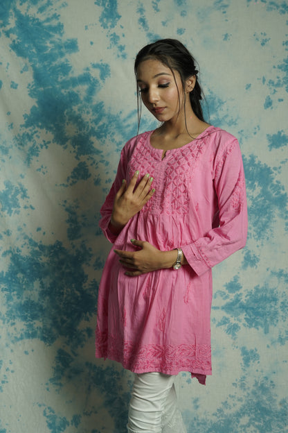Cotton Chikankari short kurti
