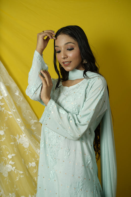 Chanderi Light Blue